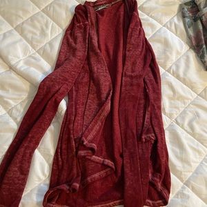 red cardigan